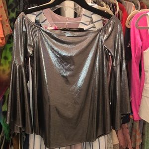 Silver metallic top by AQUA from Bloomingdale’s
